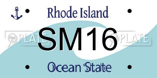SM16 Rhode Island License Plate