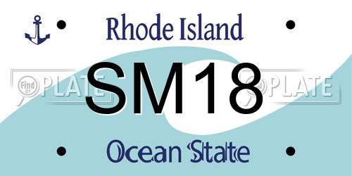 SM18 Rhode Island License Plate