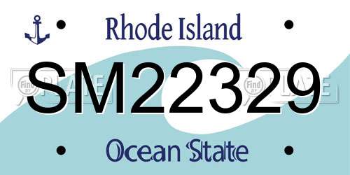 SM22329 Rhode Island License Plate