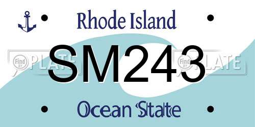 SM243 Rhode Island License Plate