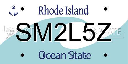 SM2L5Z Rhode Island License Plate