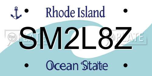 SM2L8Z Rhode Island License Plate