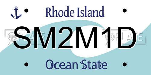 SM2M1D Rhode Island License Plate