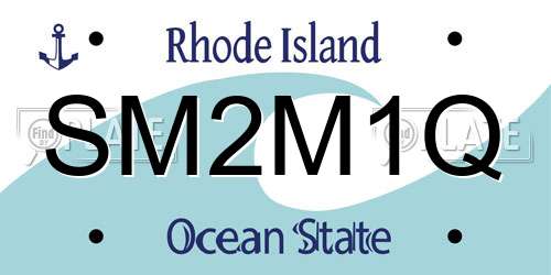 SM2M1Q Rhode Island License Plate