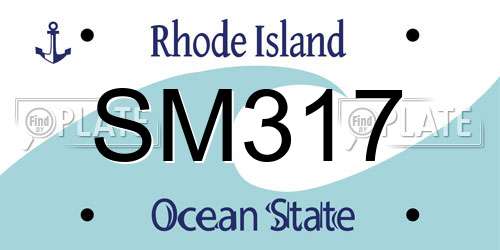 SM317 Rhode Island License Plate