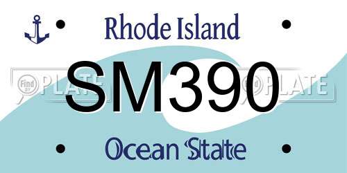 SM390 Rhode Island License Plate