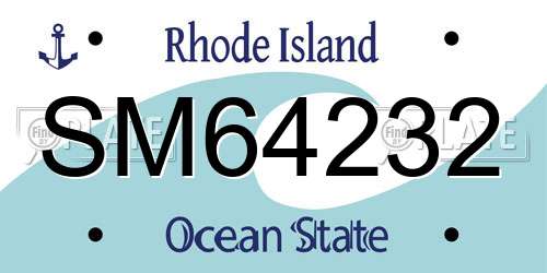 SM64232 Rhode Island License Plate