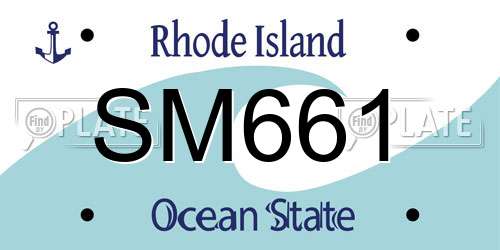 SM661 Rhode Island License Plate