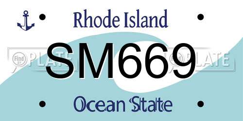 SM669 Rhode Island License Plate