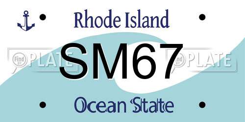 SM67 Rhode Island License Plate