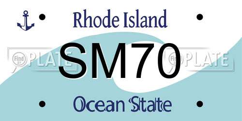 SM70 Rhode Island License Plate