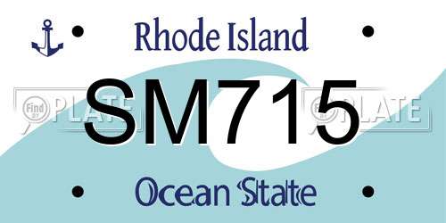 SM715 Rhode Island License Plate