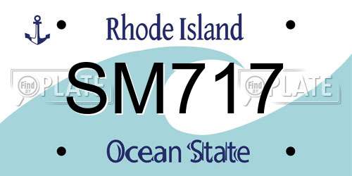 SM717 Rhode Island License Plate