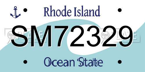 SM72329 Rhode Island License Plate
