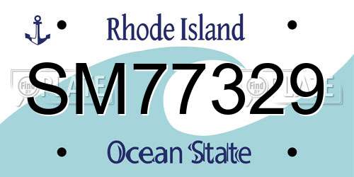 SM77329 Rhode Island License Plate