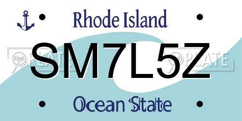 SM7L5Z Rhode Island License Plate