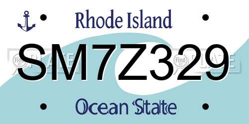 SM7Z329 Rhode Island License Plate