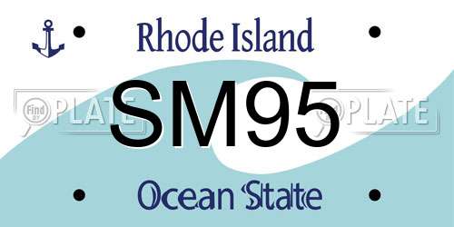 SM95 Rhode Island License Plate