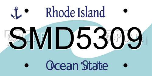 SMD5309 Rhode Island License Plate