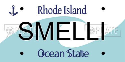 SMELLI Rhode Island License Plate