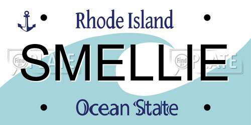 SMELLIE Rhode Island License Plate