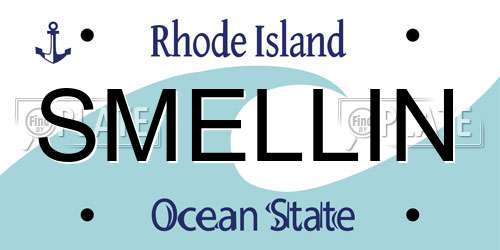 SMELLIN Rhode Island License Plate