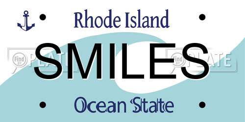 SMILES Rhode Island License Plate