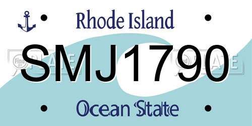 SMJ1790 Rhode Island License Plate