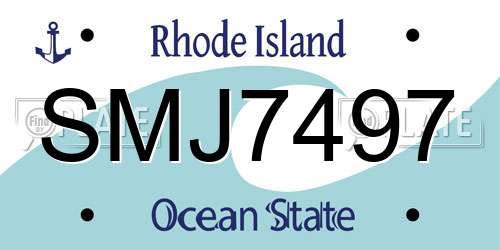 SMJ7497 Rhode Island License Plate