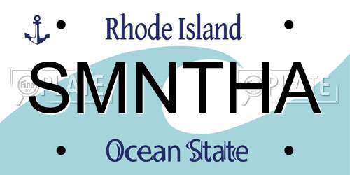 SMNTHA Rhode Island License Plate