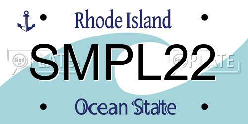 SMPL22 Rhode Island License Plate