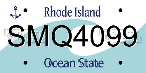 SMQ4099 Rhode Island License Plate