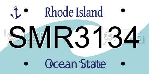 SMR3134 Rhode Island License Plate