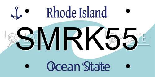 SMRK55 Rhode Island License Plate