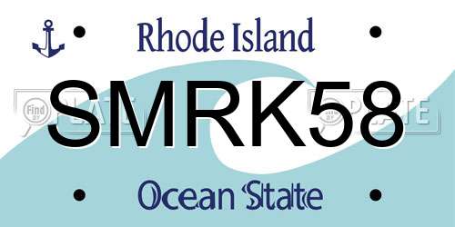 SMRK58 Rhode Island License Plate