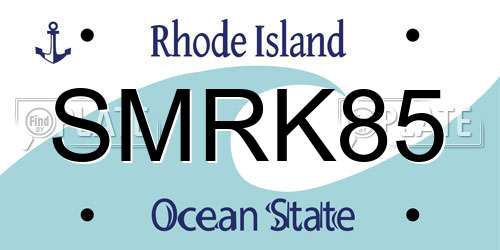 SMRK85 Rhode Island License Plate