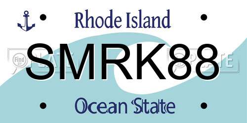SMRK88 Rhode Island License Plate