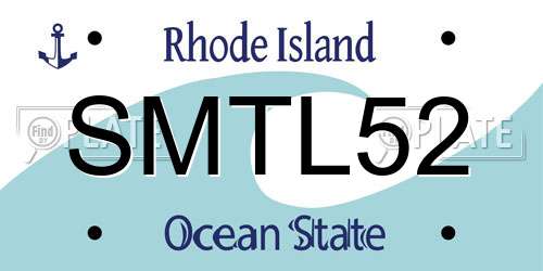 SMTL52 Rhode Island License Plate