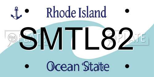 SMTL82 Rhode Island License Plate