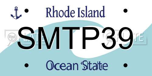 SMTP39 Rhode Island License Plate