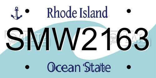 SMW2163 Rhode Island License Plate