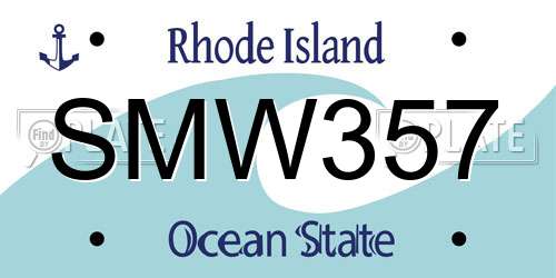 SMW357 Rhode Island License Plate