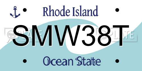 SMW38T Rhode Island License Plate