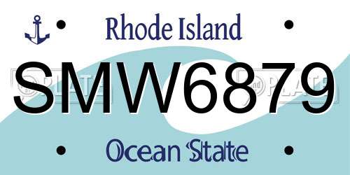 SMW6879 Rhode Island License Plate