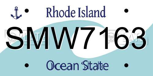 SMW7163 Rhode Island License Plate