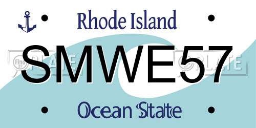 SMWE57 Rhode Island License Plate