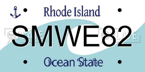 SMWE82 Rhode Island License Plate