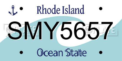 SMY5657 Rhode Island License Plate