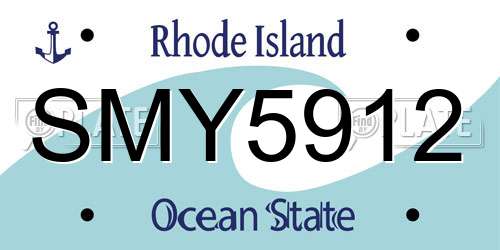 SMY5912 Rhode Island License Plate