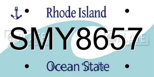 SMY8657 Rhode Island License Plate